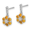 14k White Gold Citrine and Diamond Earrings 14k White Gold Citrine and Diamond Earrings