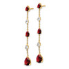 14k Garnet and White Topaz Dangle Earrings
