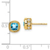 14k Cushion Blue Topaz and Diamond Earrings