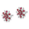 14k White Gold Ruby and Diamond Earrings