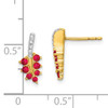 14k Ruby and Diamond Leaf Earrings