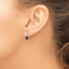 14k White Gold Oval Amethyst and Diamond Dangle Earrings