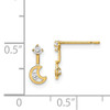 14k Madi K Moon Dangle with CZ Post Earrings