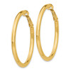 14k Rose Gold 3x30mm Polished Round Omega Back Hoop Earrings
