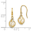 14k White Freshwater Cultured Pearl CZ Cage Dangle Earrings