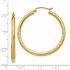14k Satin & Diamond-cut 2.5mm Round Hoop Earrings