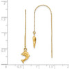 14k Polished Dolphins Threader Earrings