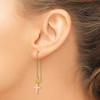 14k Yellow & Rose D/C Polished Crosses Threader Earrings