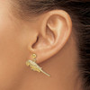 14K 3-D Parrot Dangle Earrings