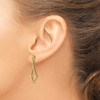 14K Textured Diamond Shape Post Dangle Earrings