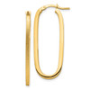 14k Polished & Satin 2mm Oval Hoop Earrings