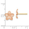 14K Rose Gold Polished & Textured Plumeria & Yellow Post & Earring Backs 14K Rose Gold Polished & Textured Plumeria & Yellow Post & Earring Backs