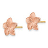 14K Rose Gold Polished & Textured Plumeria & Yellow Post & Earring Backs 14K Rose Gold Polished & Textured Plumeria & Yellow Post & Earring Backs