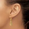 14K 2-D Anchor and Wheel Leverback Earrings