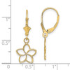14K Polished Cut-Out Flower Leverback Earrings