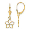 14K Polished Cut-Out Flower Leverback Earrings
