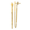 14k Polished and Twisted Bar w/Chain Post Earrings