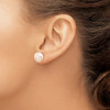 14k 11-12mm Pink Button FW Cultured Pearl Stud Post Earrings