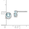 14k White Gold 5mm Bezel Aquamarine Stud Earrings