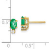 14k 6x4mm Oval Emerald VS Diamond Earrings