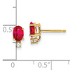 14k 6x4mm Oval Ruby A Diamond Earrings