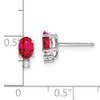 14k White Gold 6x4mm Oval Ruby AA Diamond Earrings