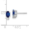 14k White Gold 6x4mm Oval Sapphire & AAA Diamond Earrings