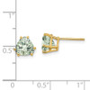 14k 7mm Trillion Checker-Cut Green Quartz Earrings