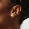14K 7-8mm Round White FWC Pearl Non-pierced Earrings