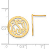 14KY Polished Small Circle Monogram Earrings