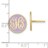 14KY Enameled Circle Monogram Post Earrings