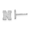 14KW Brushed  Letter N Initial Post Earrings 14KW Brushed  Letter N Initial Post Earrings