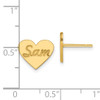 14K Small Personalized Heart Post Earrings