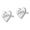 10K White Gold Small Personalized Heart Post Earrings