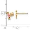 14k Pink Enamel Hummingbird Post Earrings