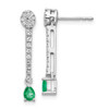 14k White Gold Diamond and Emerald Fancy Earrings