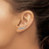 14k White Gold Diamond Wave Ear Climber Earrings