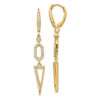 14k Diamond Triangle Leverback Earrings