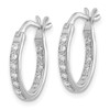 14k White Gold Dias: C Diamond In/Out Hoop Earrings