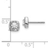 14k White Gold Square Cluster Diamond Earrings
