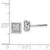 14k White Gold Diamond Square Screw Back Post Earrings