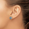 14k White Gold Fancy White and Blue Diamond Post Earrings