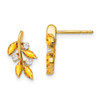 14k Citrine and Diamond Leaf Earrings