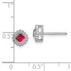 14k White Gold Cushion Ruby Earrings 14k White Gold Cushion Ruby Earrings