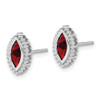 14k White Gold Marquise Garnet Post Earrings