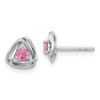 14k White Gold Pink Tourmaline Post Earrings