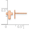 14k Rose Gold Polished Small Cross Post Earrings