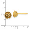 14k Yellow Gold Satin Finish D/C Rose Post Earrings