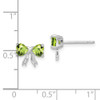 14k White Gold Polished Peridot Bow Post Earrings