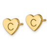 14LY Initial Heart Post Earrings